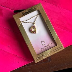 Betsey Johnson Gold Necklace with Pink Accents